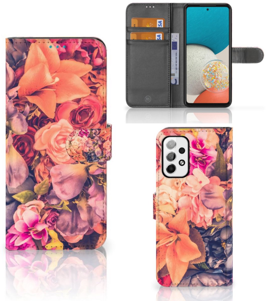 Book Case voor Samsung Galaxy A73 5G Hoesje Bosje Bloemen