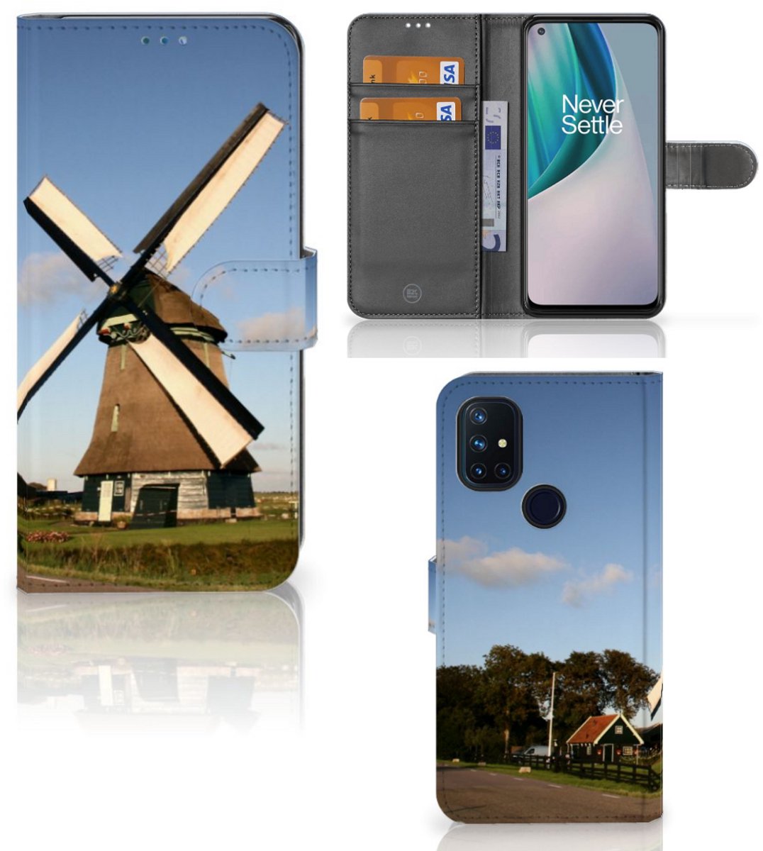 Book Case voor OnePlus Nord N10 Flip Cover Molen