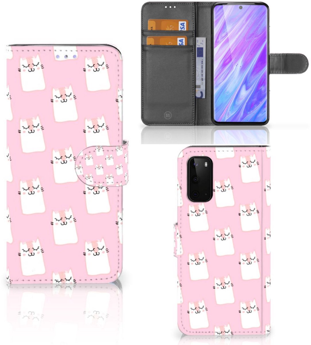 Samsung Galaxy S20 Telefoonhoesje met Pasjes Sleeping Cats