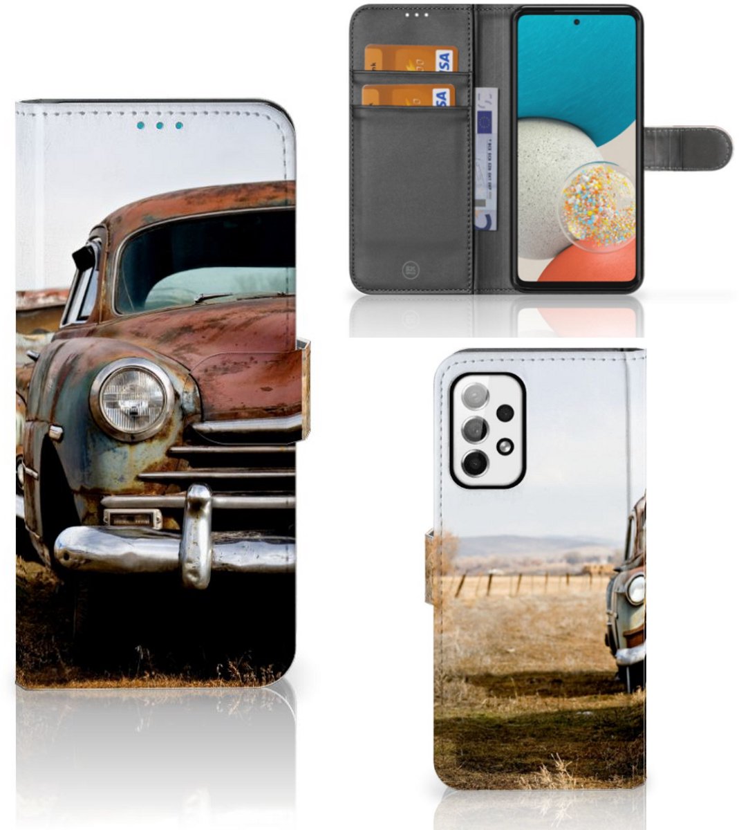Samsung Galaxy A73 5G Telefoonhoesje met foto Vintage Auto