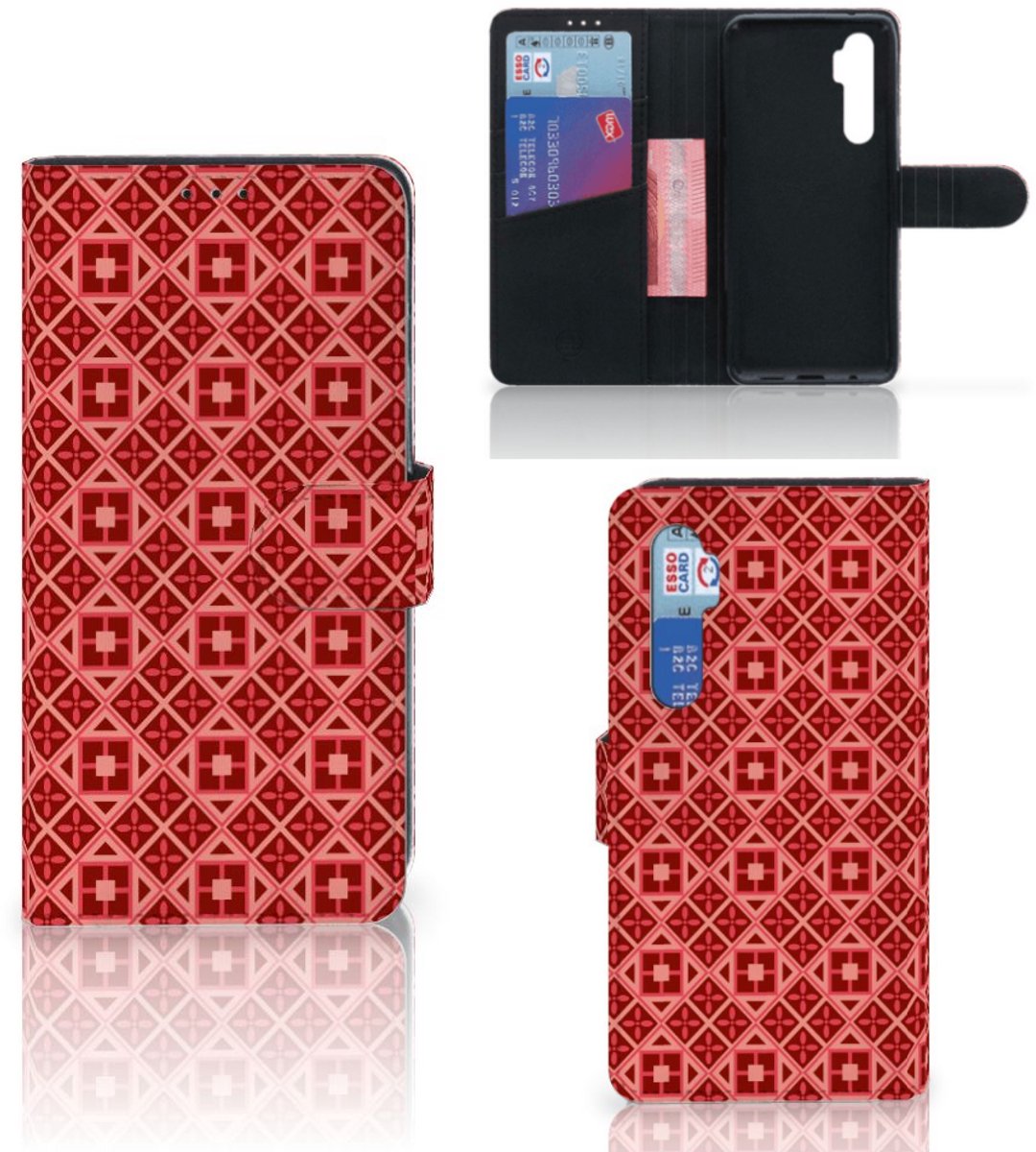 Boekhoesje voor Xiaomi Mi Note 10 Lite Telefoon Hoesje Batik Rood