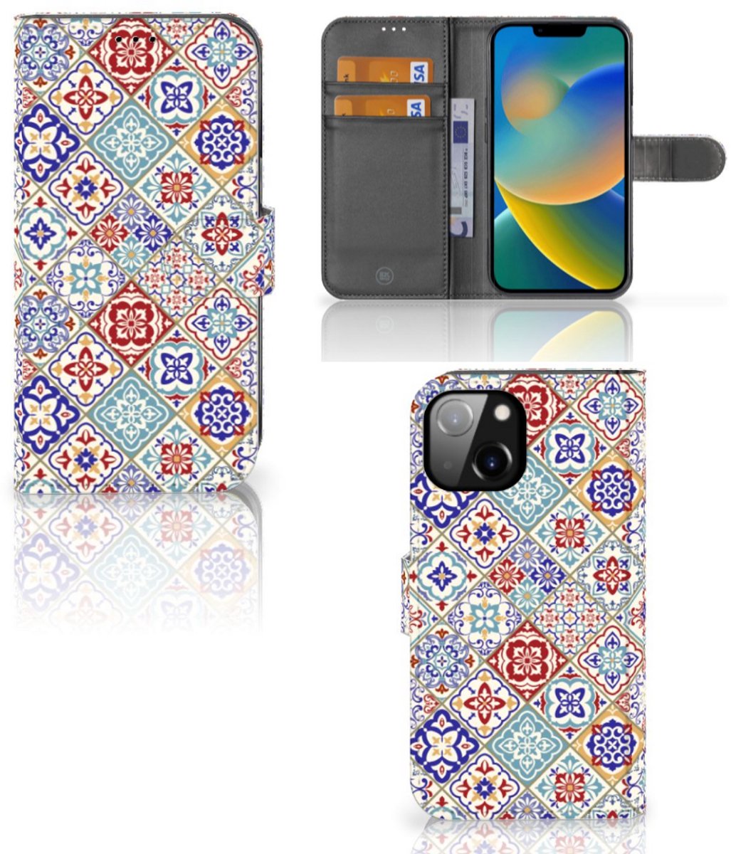 Apple iPhone 14 Bookcase Tiles Color