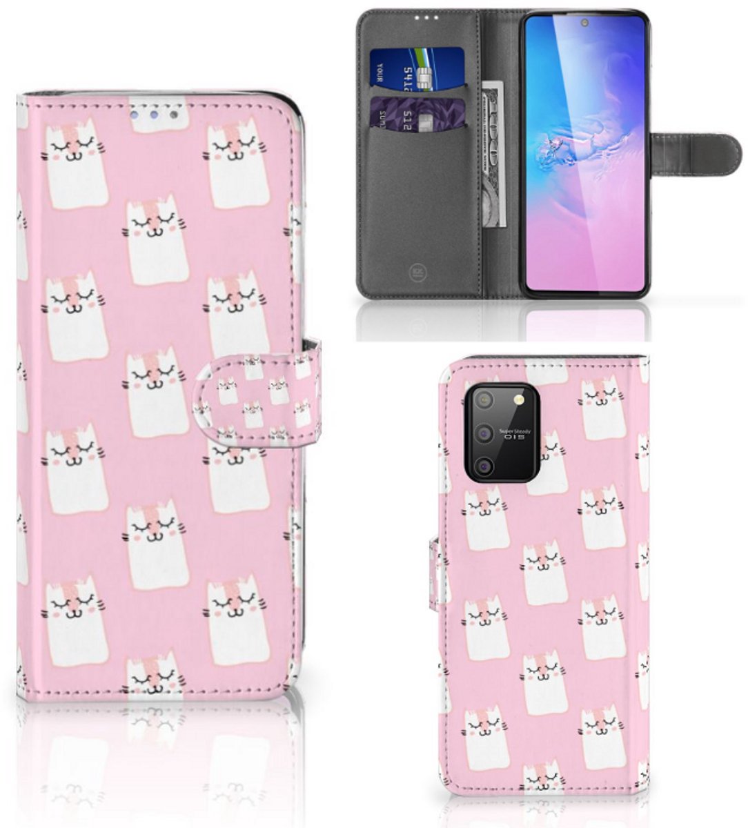 Samsung S10 Lite Telefoonhoesje met Pasjes Sleeping Cats