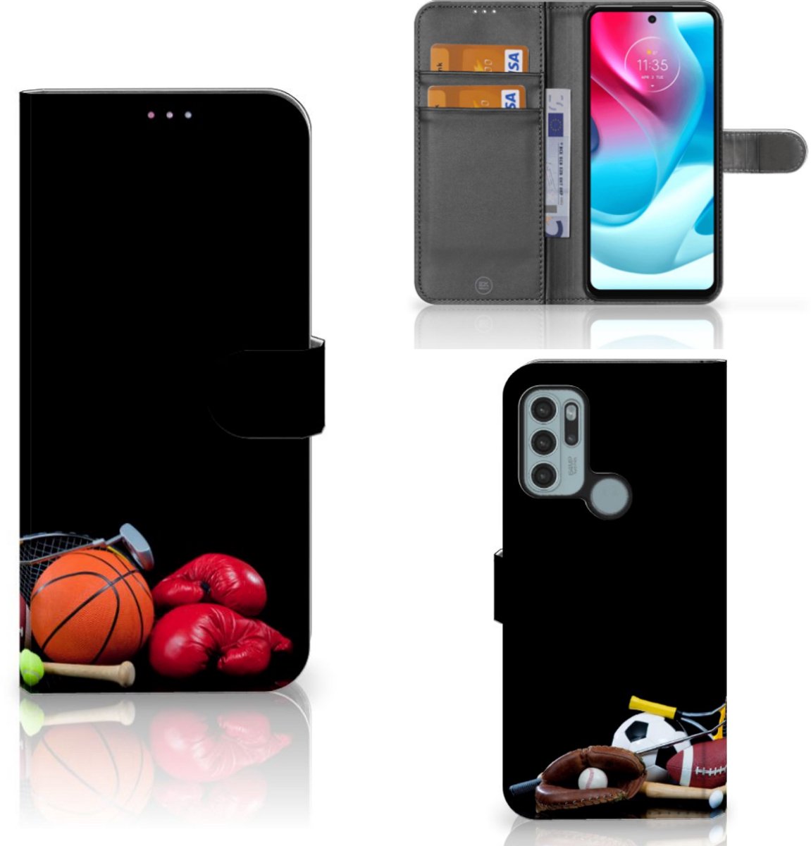 Motorola Moto G60s Wallet Case met Pasjes Sports