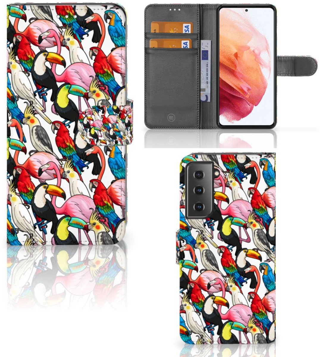 Samsung Galaxy S21 Telefoonhoesje met Pasjes Birds