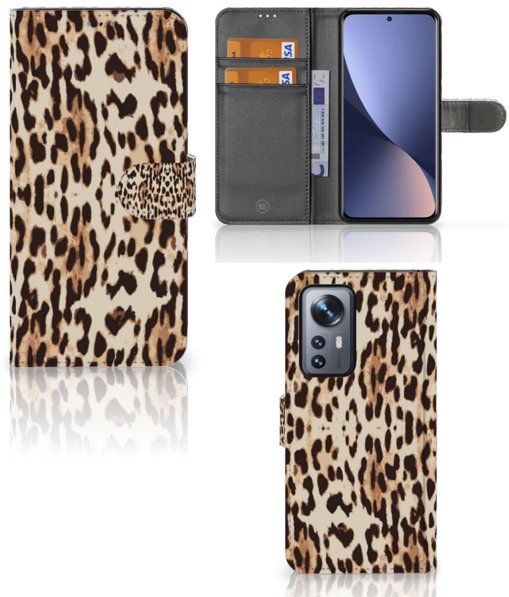 Xiaomi 12 Pro Telefoonhoesje met Pasjes Leopard