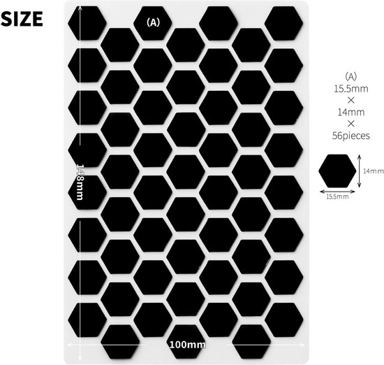 Non-slip Grip Stickers GRIPLUS Hexagon (Black, 100 × 148 mm (3.9 × 5.8 inches) — afbeelding 2