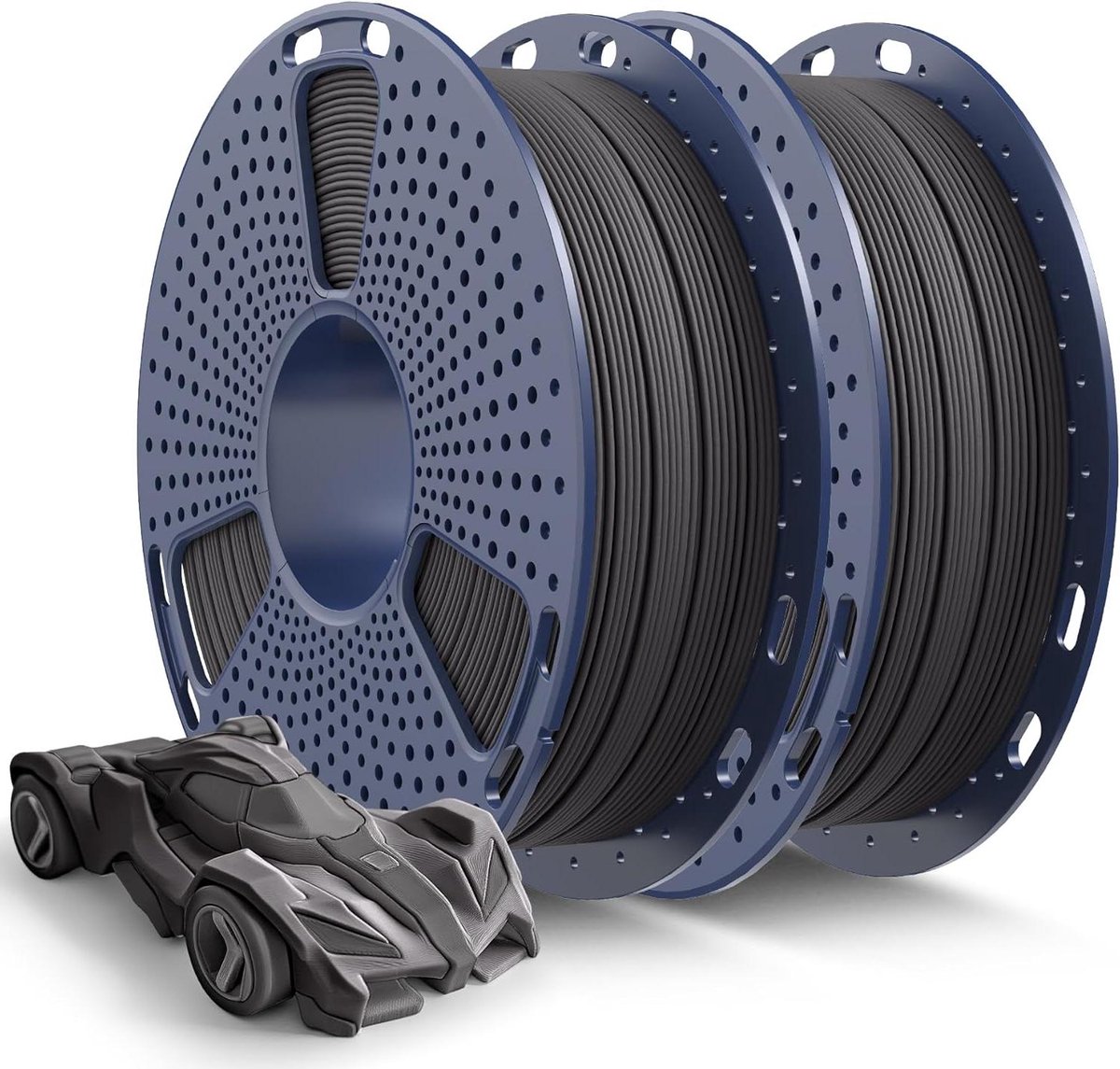 SUNLU Rapid PETG filament 1,75 mm, 1 kg, snel printen tot 600 mm/s, maatnauwkeurigheid ± 0,02 mm, 2 spoelen van 0,5 kg, 2 x grijs