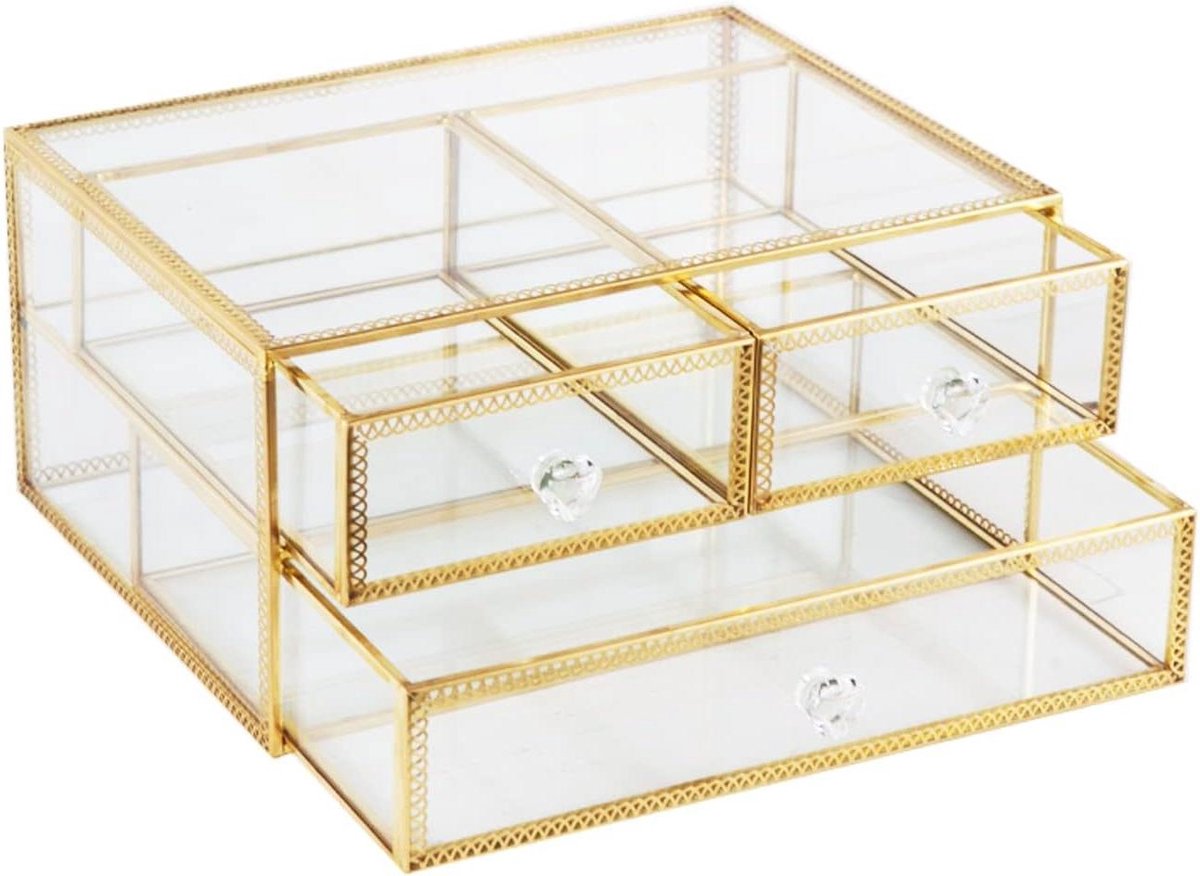 Sieraden Lade Organizer - Vanity Opslag - Sieraden Opbergen - 2 Lagen Rechthoekig - 19.5D x 26B x 12H cm