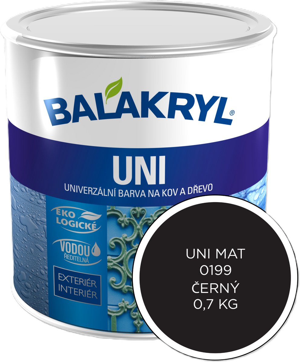 Balakryl UNI MAT 0,7kg, 0199 zwart