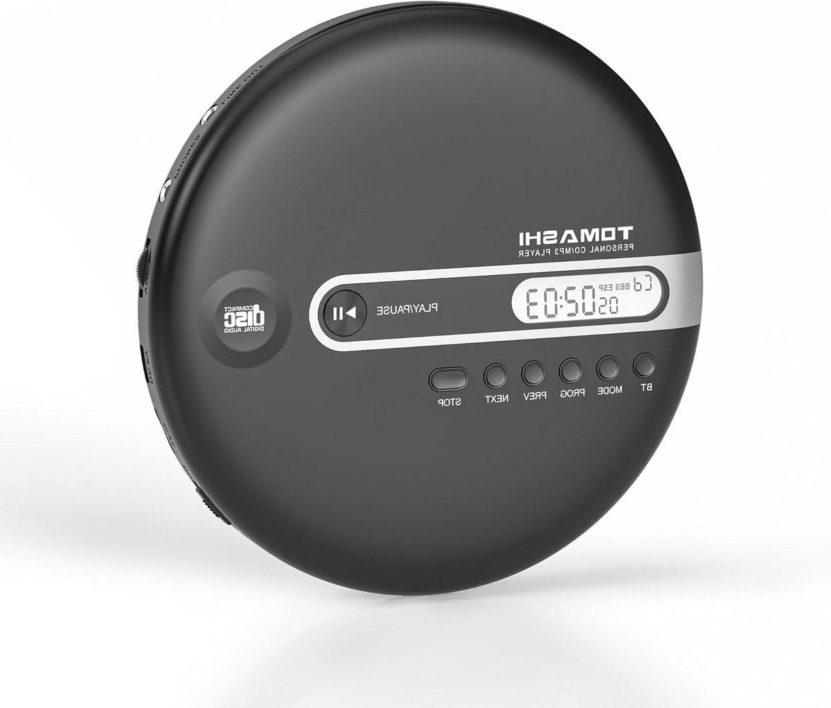 Draagbare CD Speler - CD Walkman Bluetooth - Muziek Luisteren Onderweg - 40 Seconden Anti-Shock - 1 Schijf - Zwart