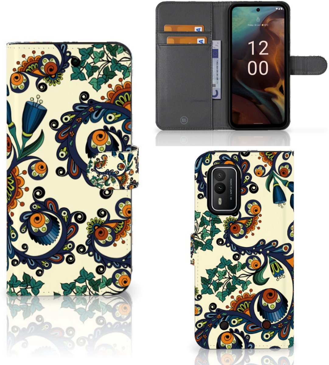 Wallet Case Nokia XR21 Barok Flower