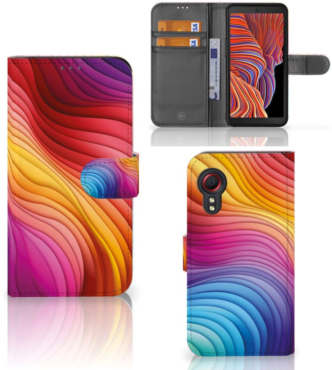 Book Case voor Samsung Galaxy Xcover 5 Regenboog