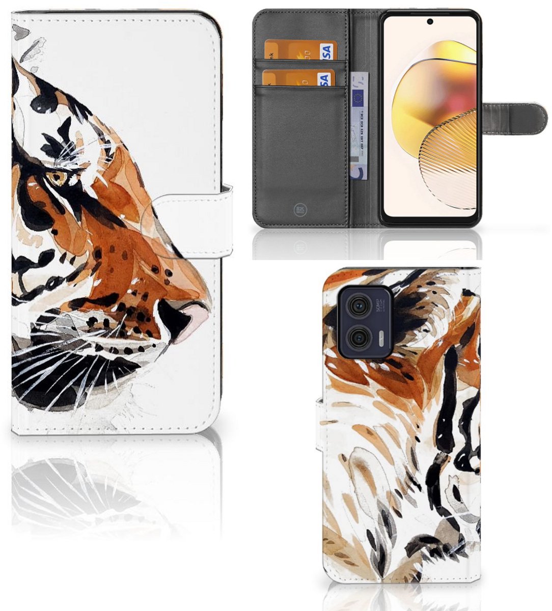 Hoesje Motorola Moto G73 Watercolor Tiger