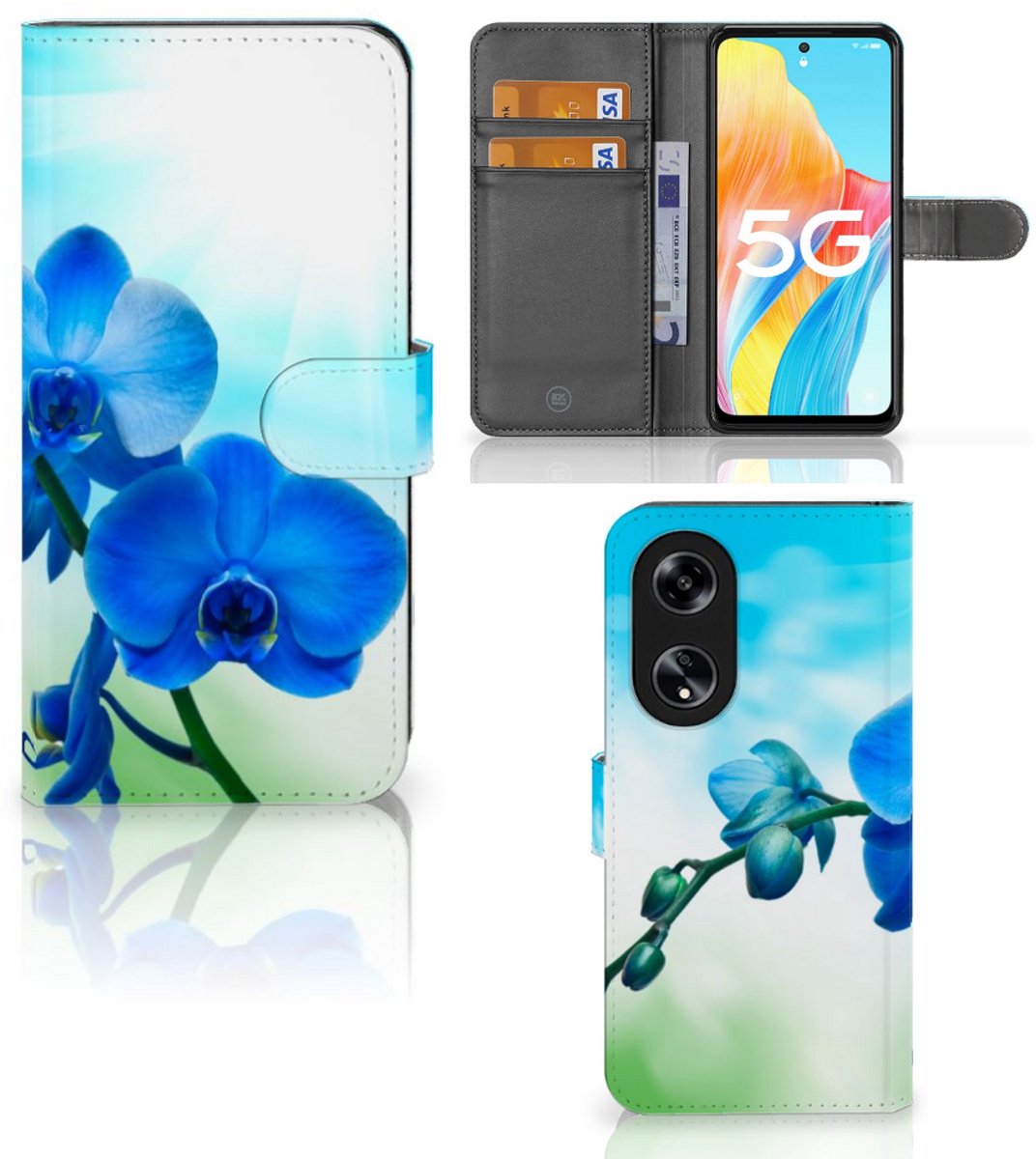 OPPO Reno8 T 5G Hoesje Orchidee Blauw - Cadeau voor je Moeder