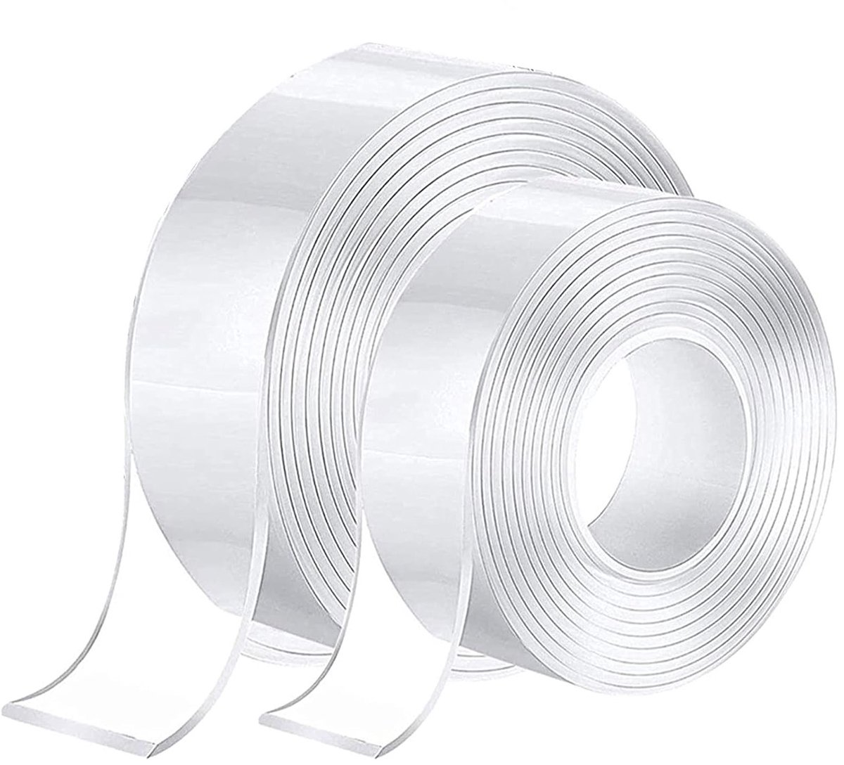 Dubbelzijdige Nano Plakband - Sterke, Wasbare en Transparante Tape voor Meerdere Toepassingen (2cm en 1cm)