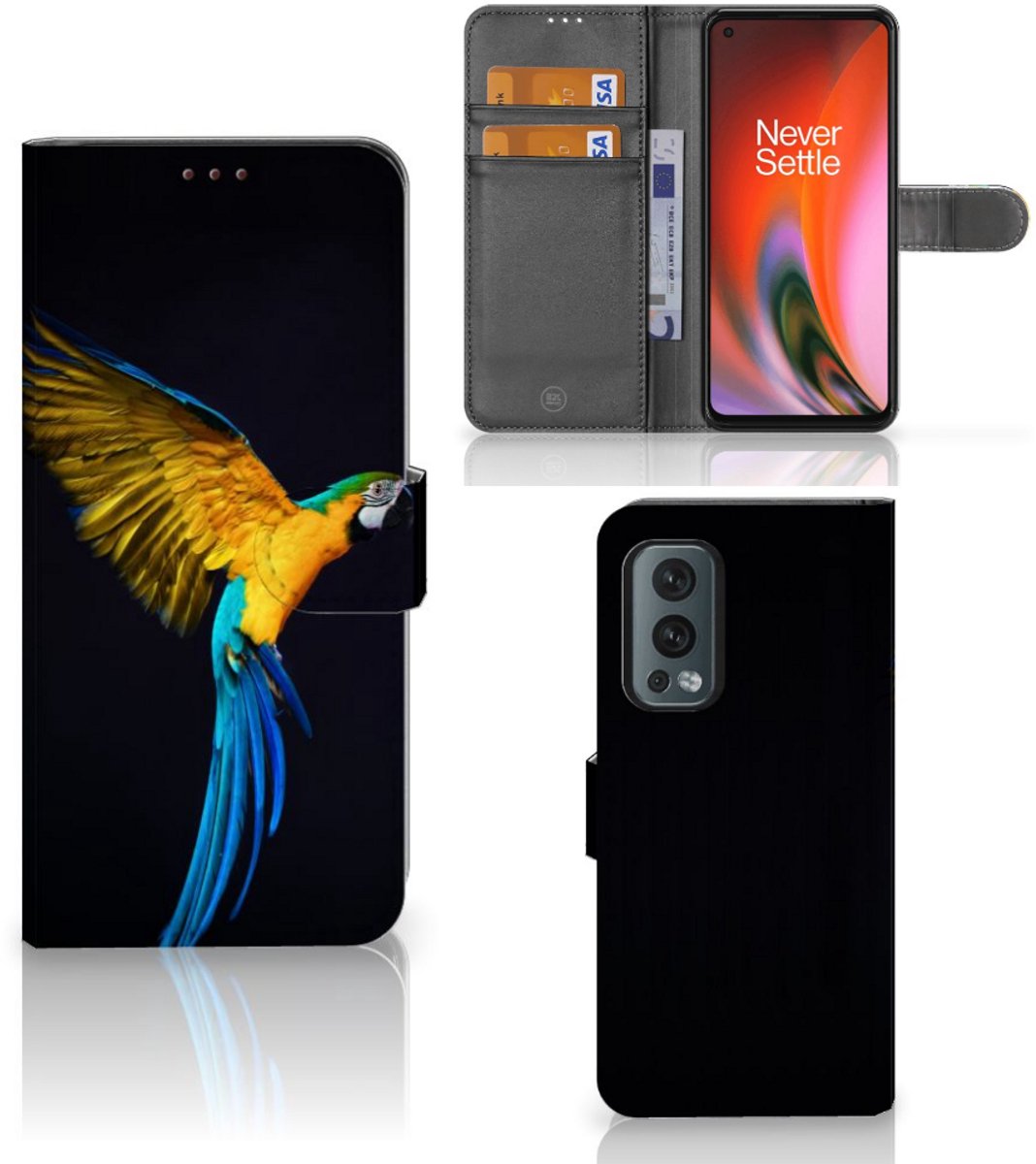 OnePlus Nord 2 5G Telefoonhoesje met Pasjes Papegaai
