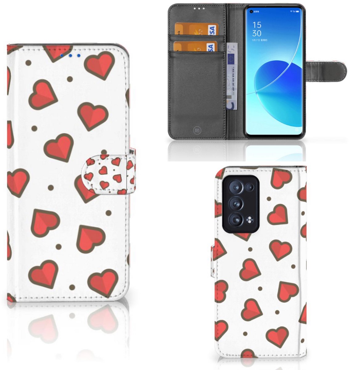 OPPO Reno 6 Pro Plus 5G Telefoon Hoesje Hearts