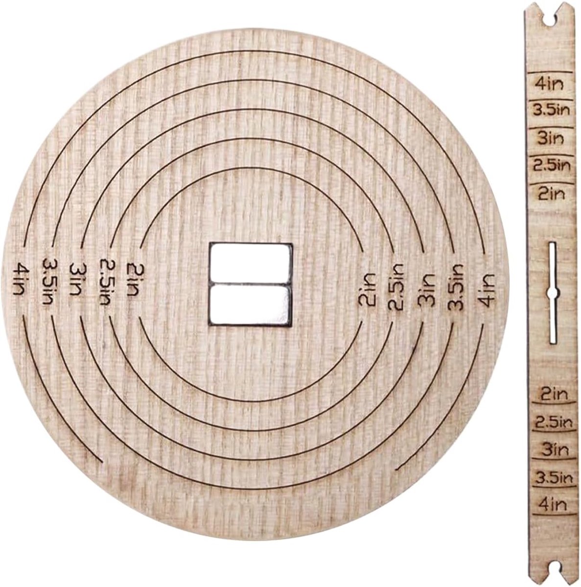 Kaarsenlont Houder - Centreergereedschap - Zelf Kaarsen Maken - Tweedelig Houten Set - 11x