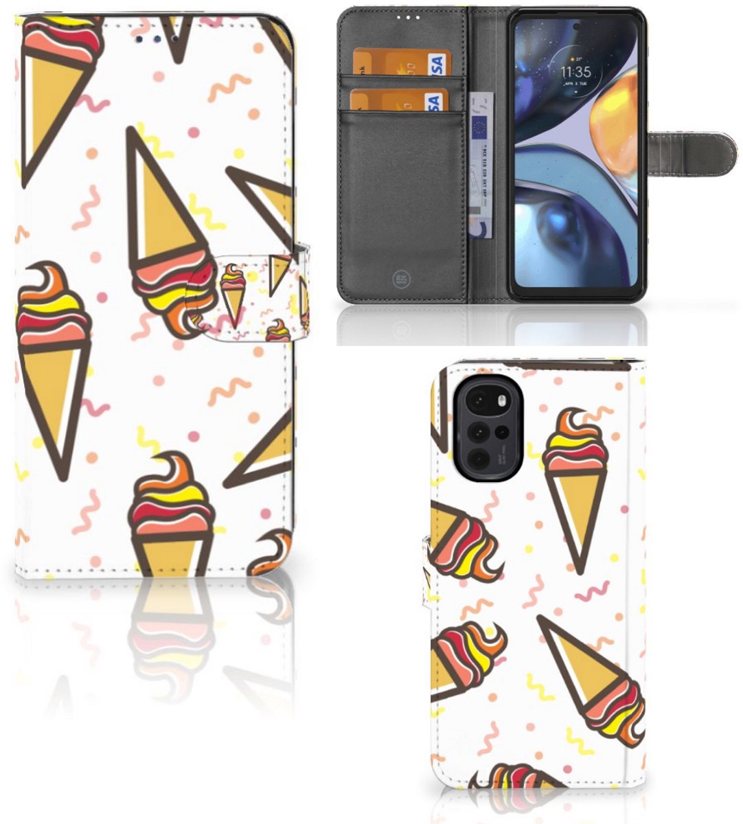 Motorola Moto G22 Book Cover Icecream