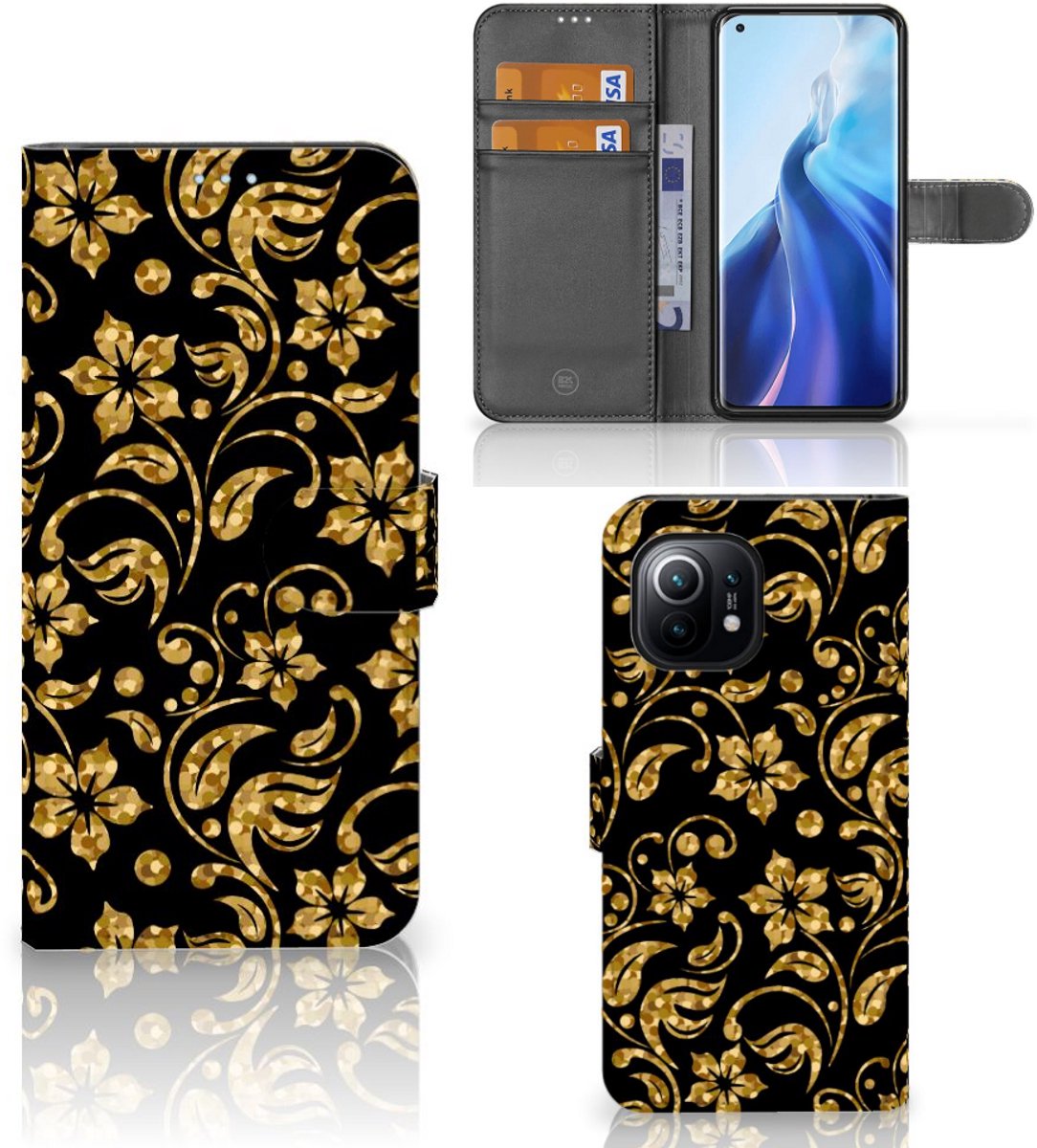 Xiaomi Mi 11 Hoesje Gouden Bloemen