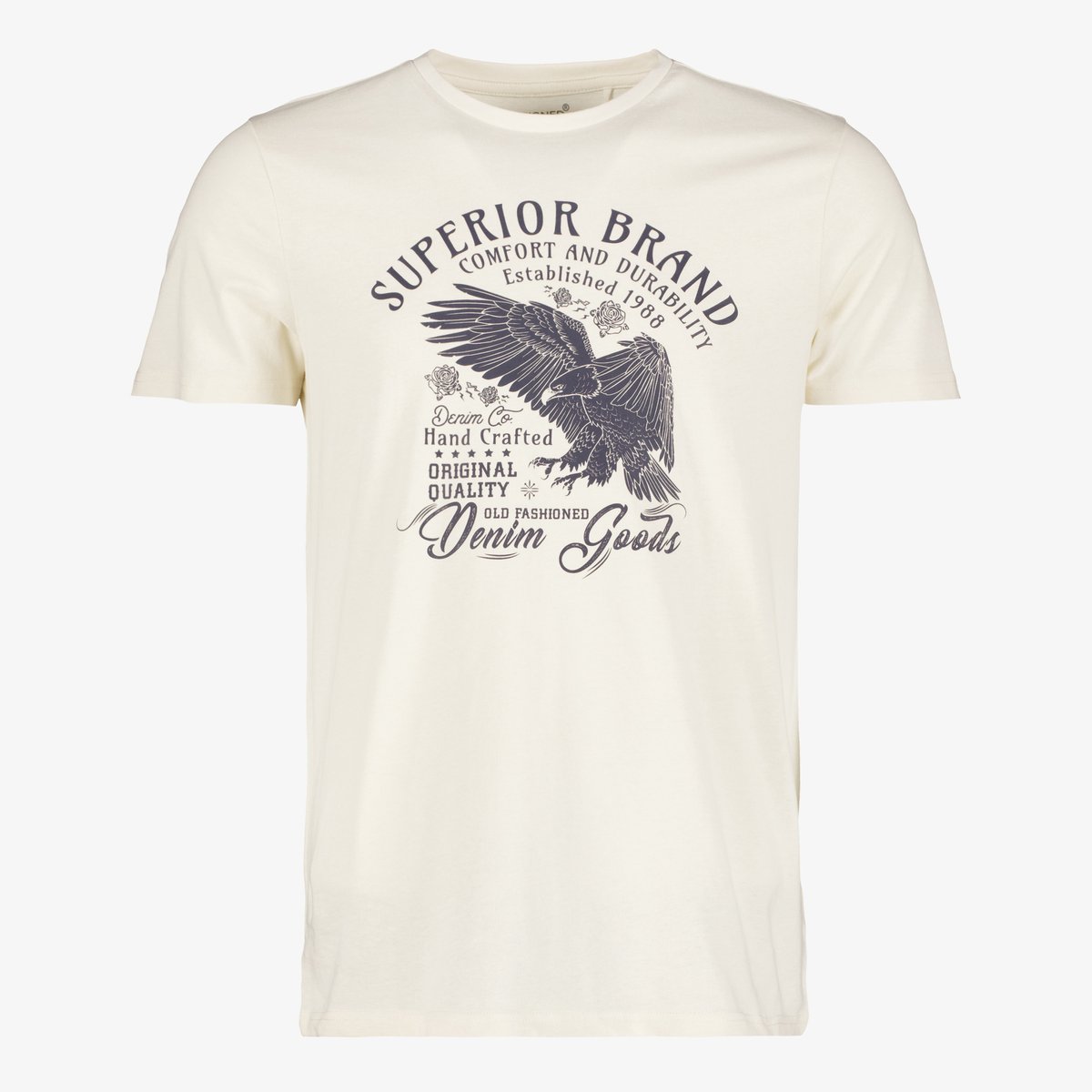 Unsigned heren T-shirt met opdruk wit - Maat M