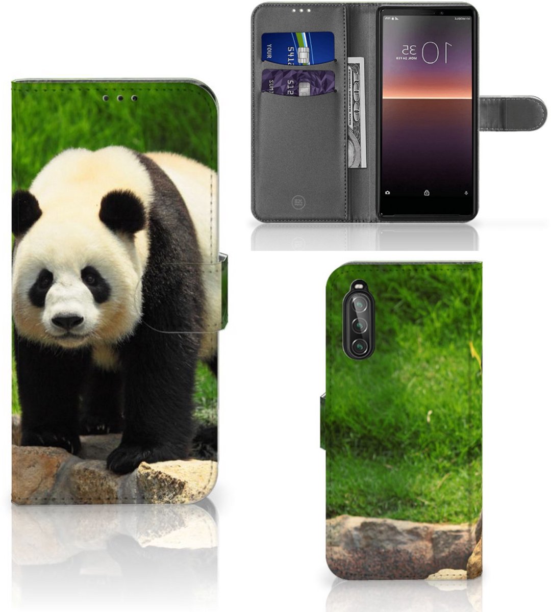 Sony Xperia 10 II Telefoonhoesje met Pasjes Panda