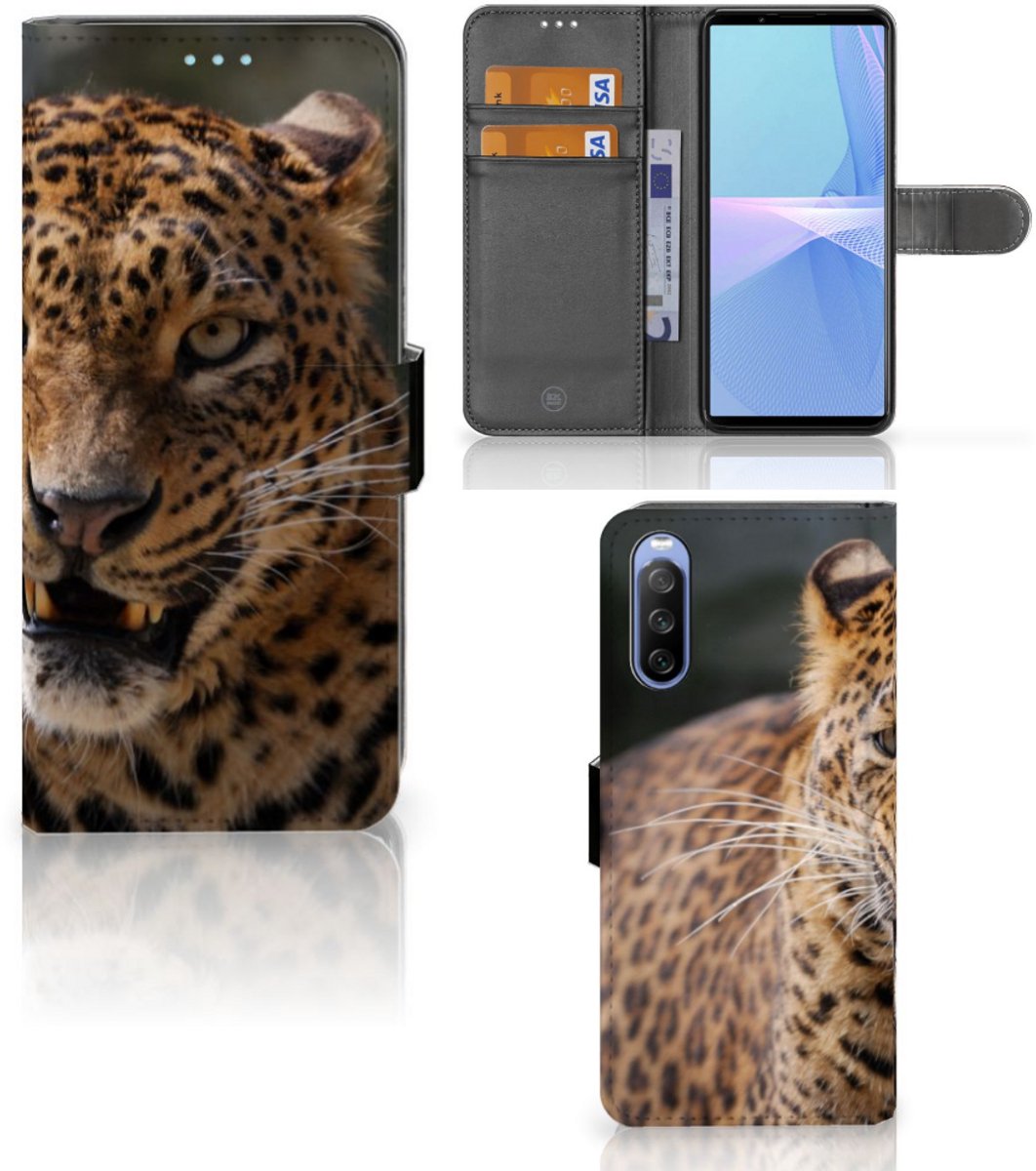 Sony Xperia 10 III Telefoonhoesje met Pasjes Luipaard