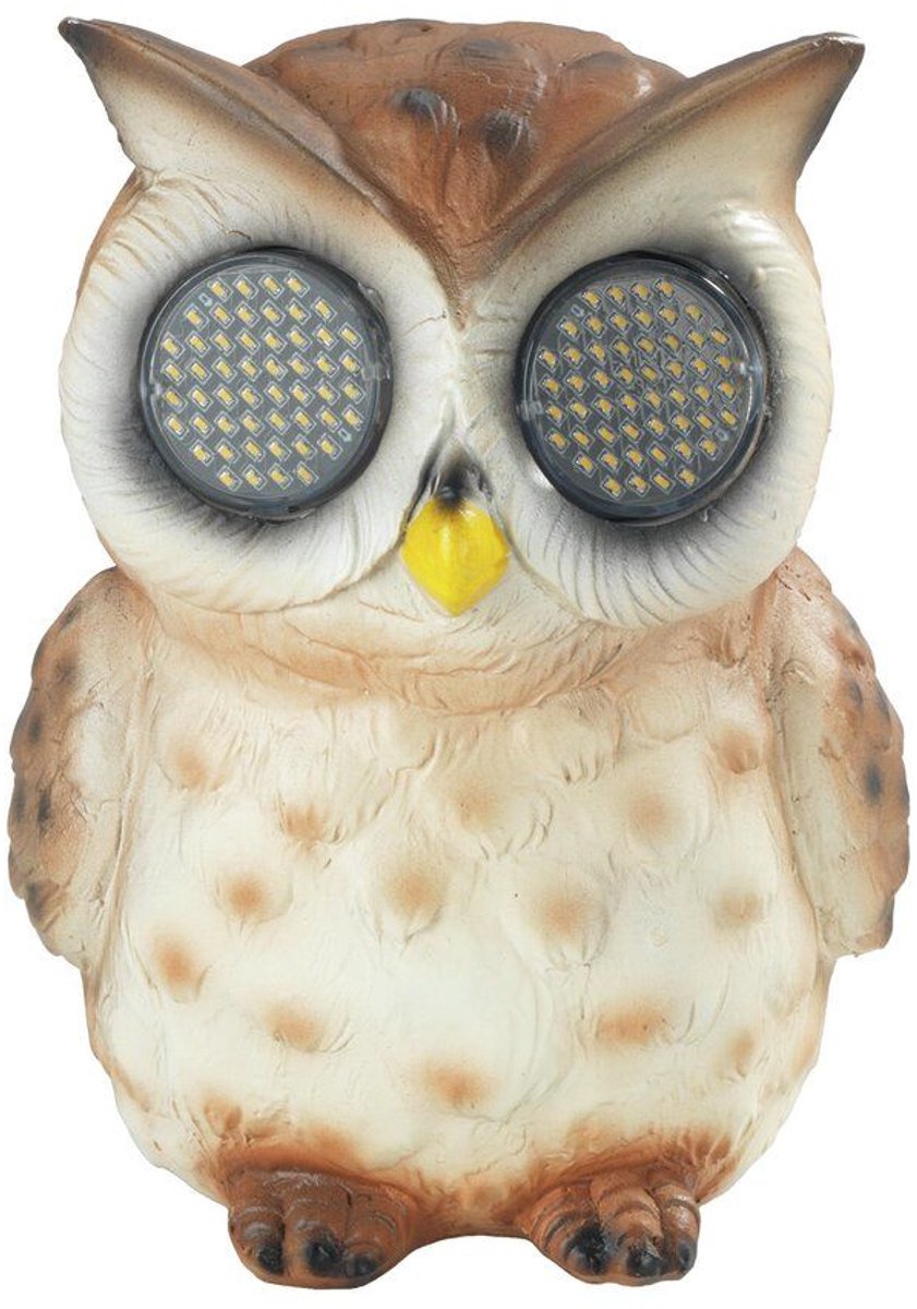 Maximex - Zonne-energie tuinfiguur, uil met knipperende LED-ogen, 13 cm