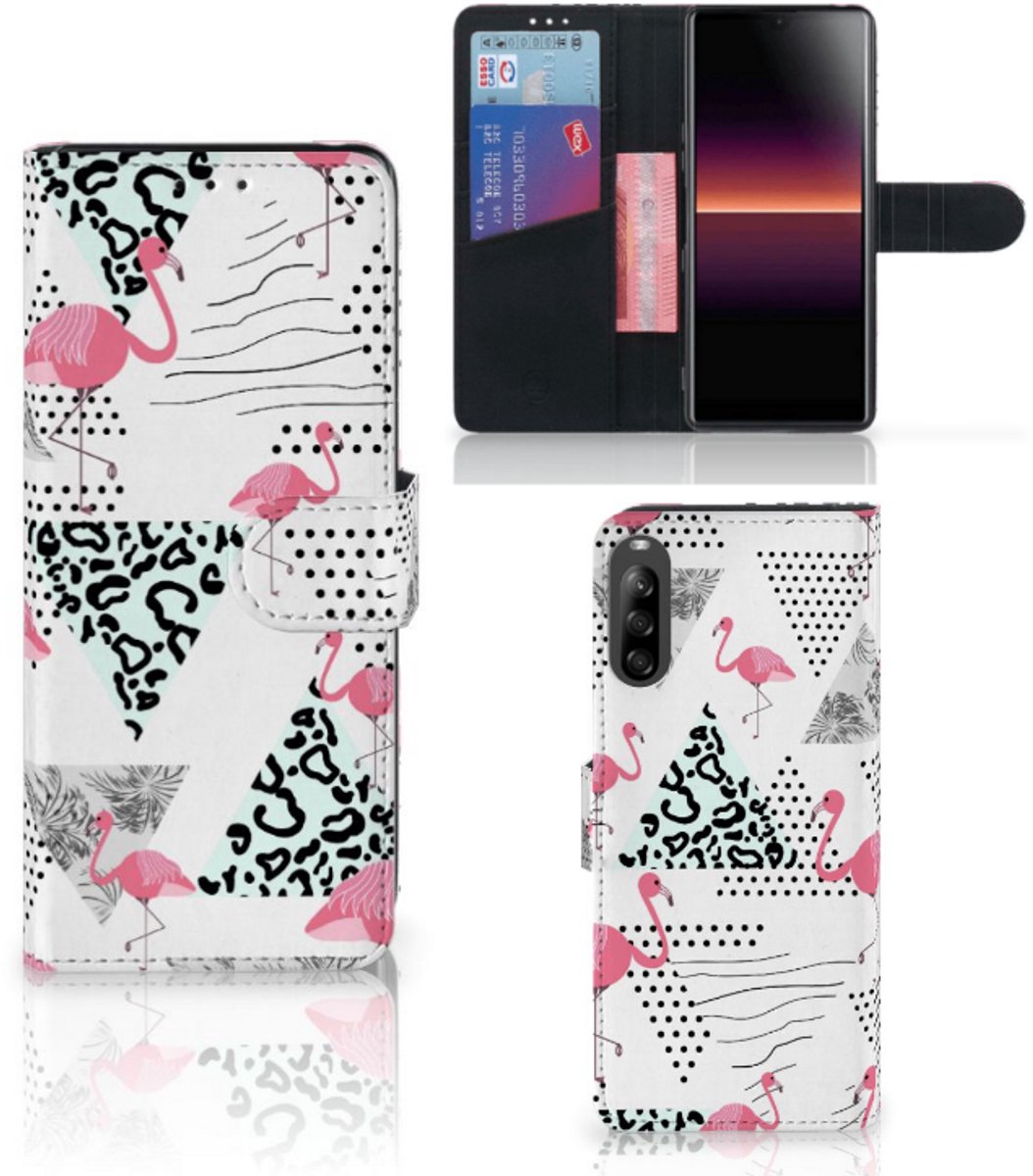 Sony Xperia L4 Telefoonhoesje met Pasjes Flamingo Triangle