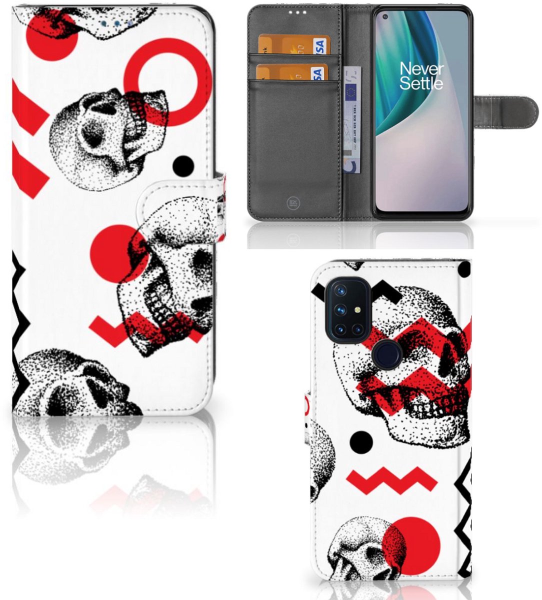 Telefoonhoesje met Naam OnePlus Nord N10 Skull Red