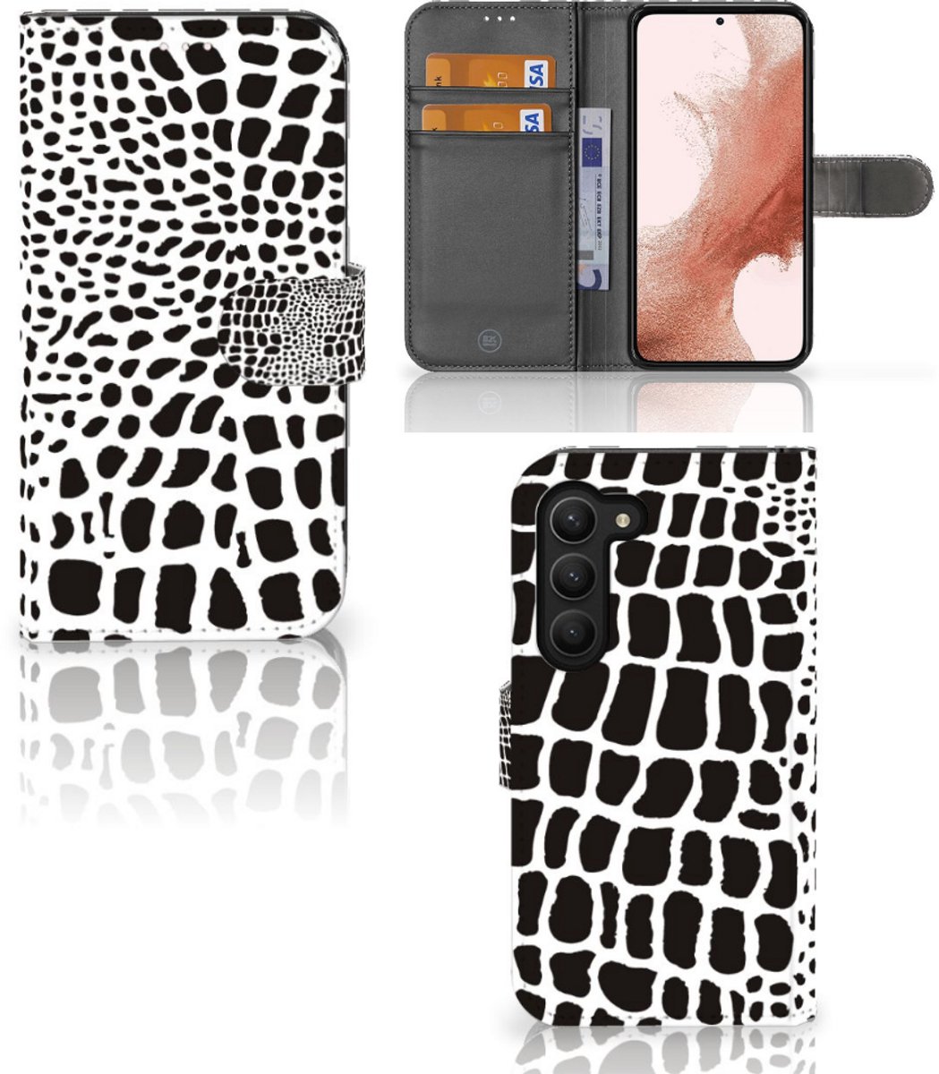 Samsung Galaxy S23 Telefoonhoesje met Pasjes Slangenprint