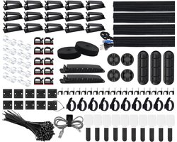 Complete Kabelbeheer Set met 200 Stuks - Kabelbinders, Kabelclips, Kabelhouders en Zipper Ties voor een Opgeruimde Werkplek en Thuisgebruik