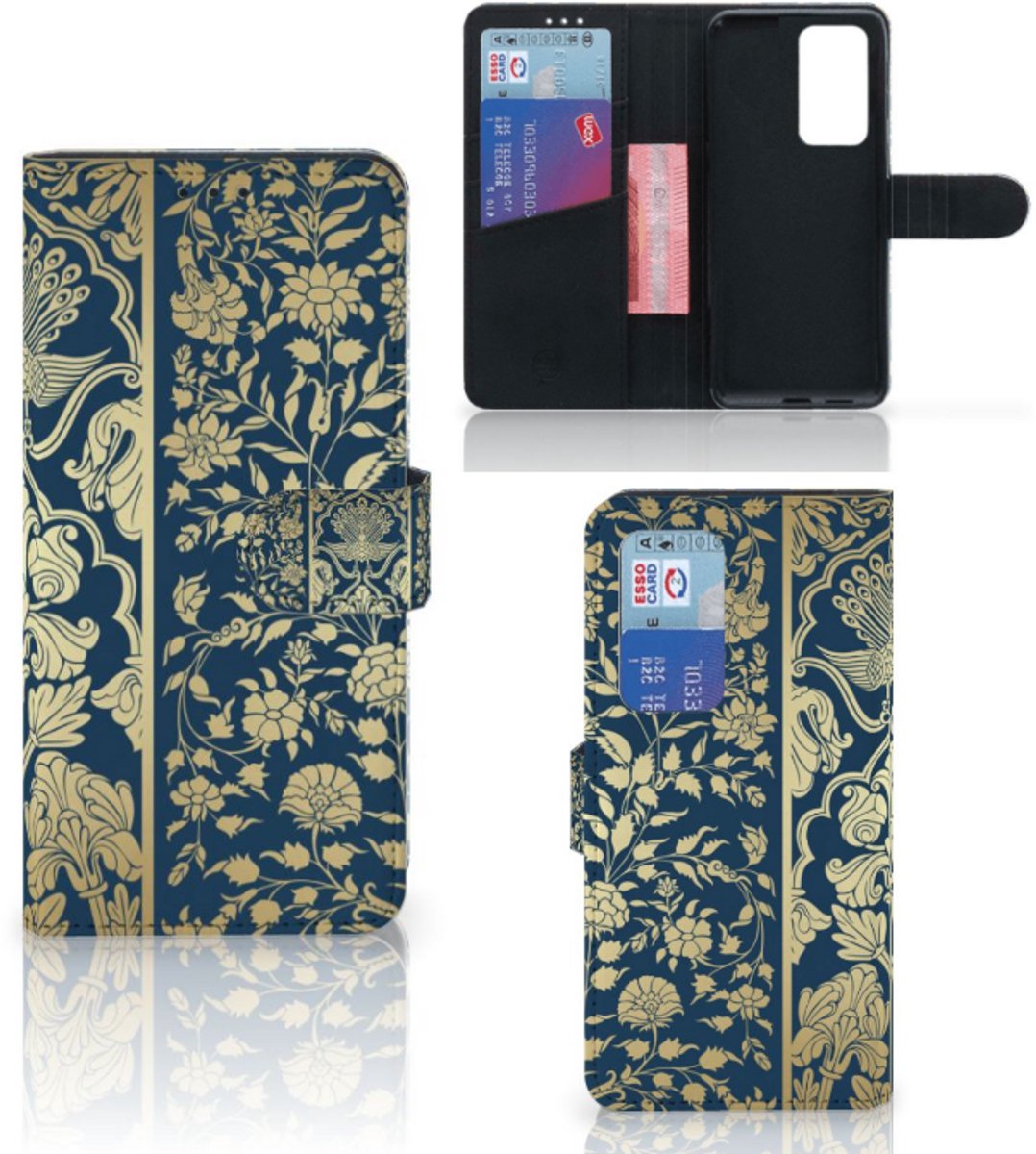 Huawei P40 Pro Hoesje Beige Flowers