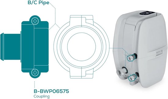 HeadSeal Originele vervangende B- en C-koppelingen - compatibele afdichtingen voor Lay-Z-Spa AirJet Hot Tubs - equivalent aan Bestway Part P6407 — afbeelding 2