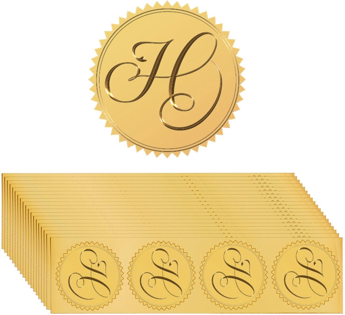 Cosensi - Gold Foil Stickers - Certificaat Stickers - Zelfklevend - Goud - Decoratieve Stickers - Voor Diploma's en Awards - 100 Stuks