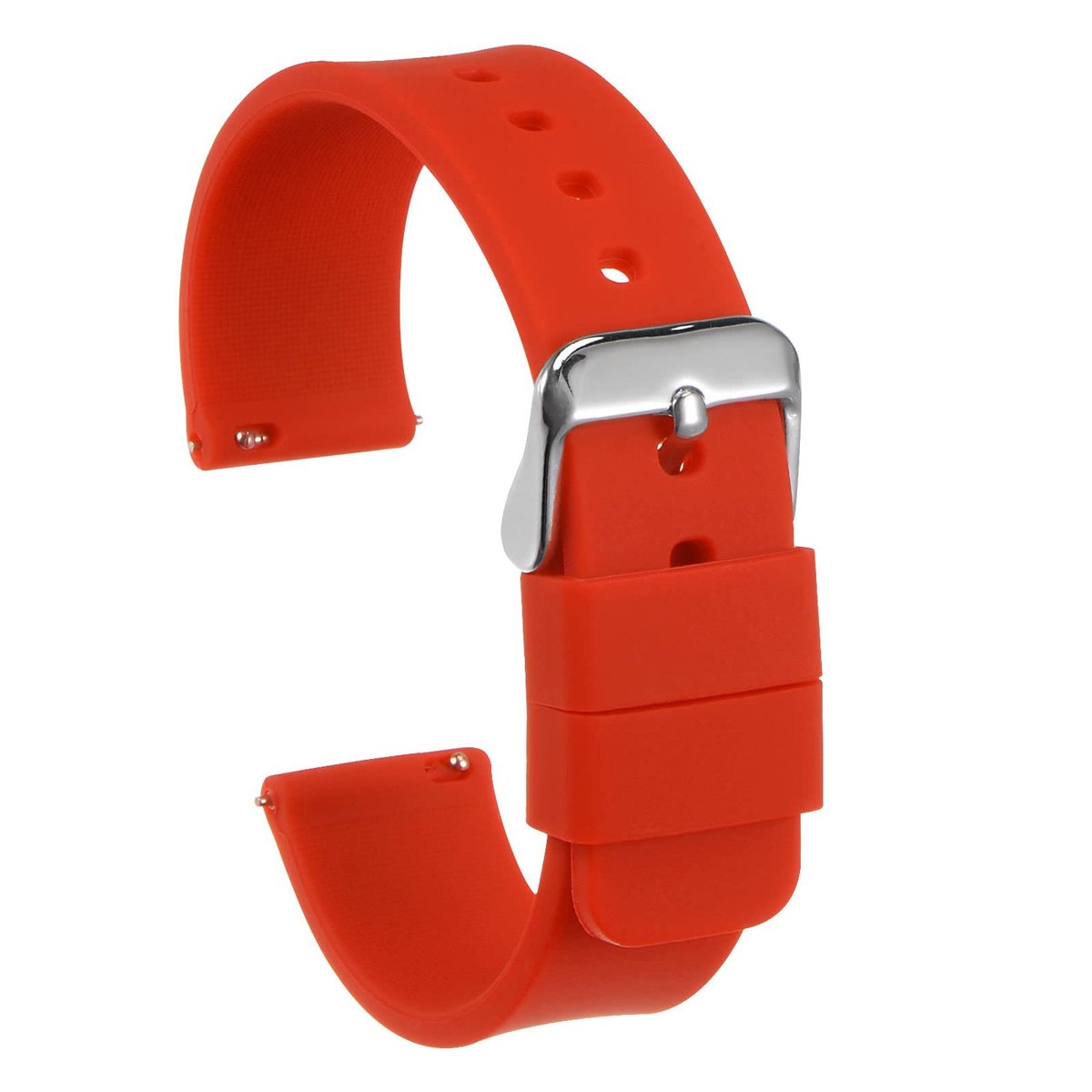 Cosensi - Silicone Watch Strap - Vervangende Horlogeband - Snelle bevestiging - Rood - Zacht Rubber - Geschikt voor Mannen en Vrouwen - 16mm breed