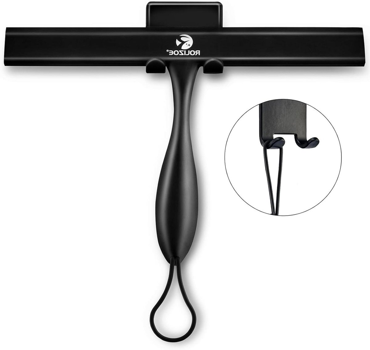 Shower Squeegee for Glass Doors, Silicone Squeegee for Shower Glass Door, Mirrors, Tiles and Windows Cleaning, White