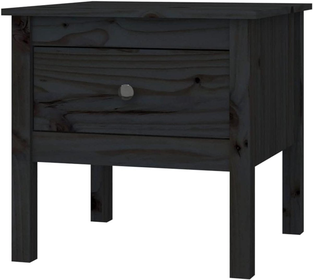 vidaXL Side table 50x50x49 cm solid pine black, end table, coffee table, coffee table, coffee table, corridor table, corridor table, bedside table