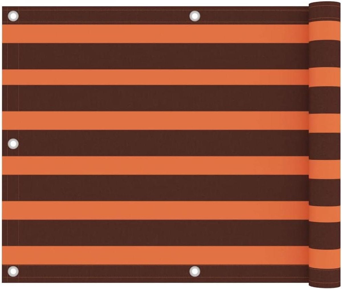 vidaXL Balkonscherm 75x600 cm oxford stof oranje en bruin