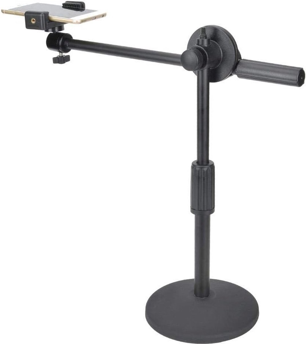 360° Draaiende Vouwbare Arm voor Telefoon Fotografie en Video, Ideaal voor Live Opnames en Desktop Gebruik met 5.3-10cm Telefoon Klem en Verlengstang