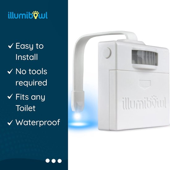 ILLUMIBOWL Toilet nachtlampje, zoals te zien op haaientank, meerkleurig, universele pasvorm, batterij-aangedreven bewegingssensor nachtlampje, badkamer gadgets, zindelijkheidstraining led-toiletlamp — afbeelding 4