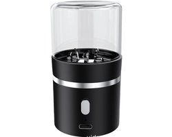 Verbeterde 400mAh mini elektrische grinder met een maalbeker van 50ml, draagbaar, volautomatisch, roestvrij staal, zilver.