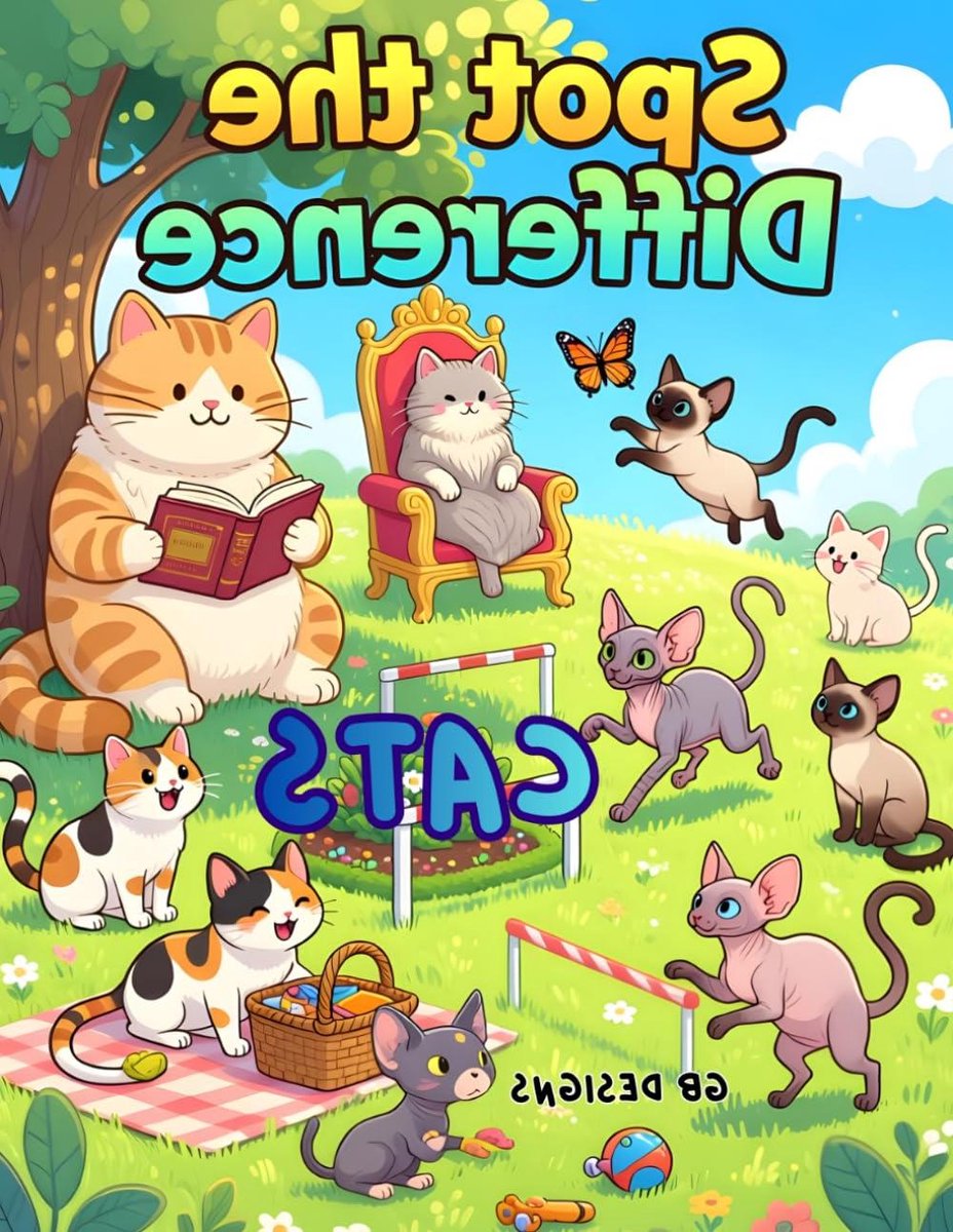 Zoek de Verschillen Katten - Puzzelboek Kinderen - Visuele Vaardigheden Trainen - 50 Puzzels met Katten