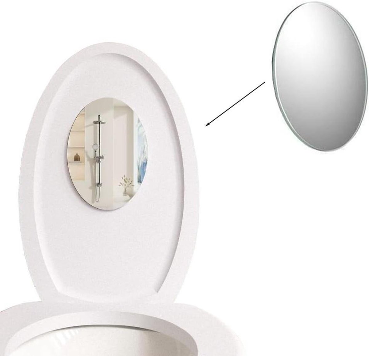 Toiletspiegel - Cosmeticaspiegel Afveegbaar - Snelle Controle - Veegbestendig Oppervlak - Compact Ontwerp - Nee