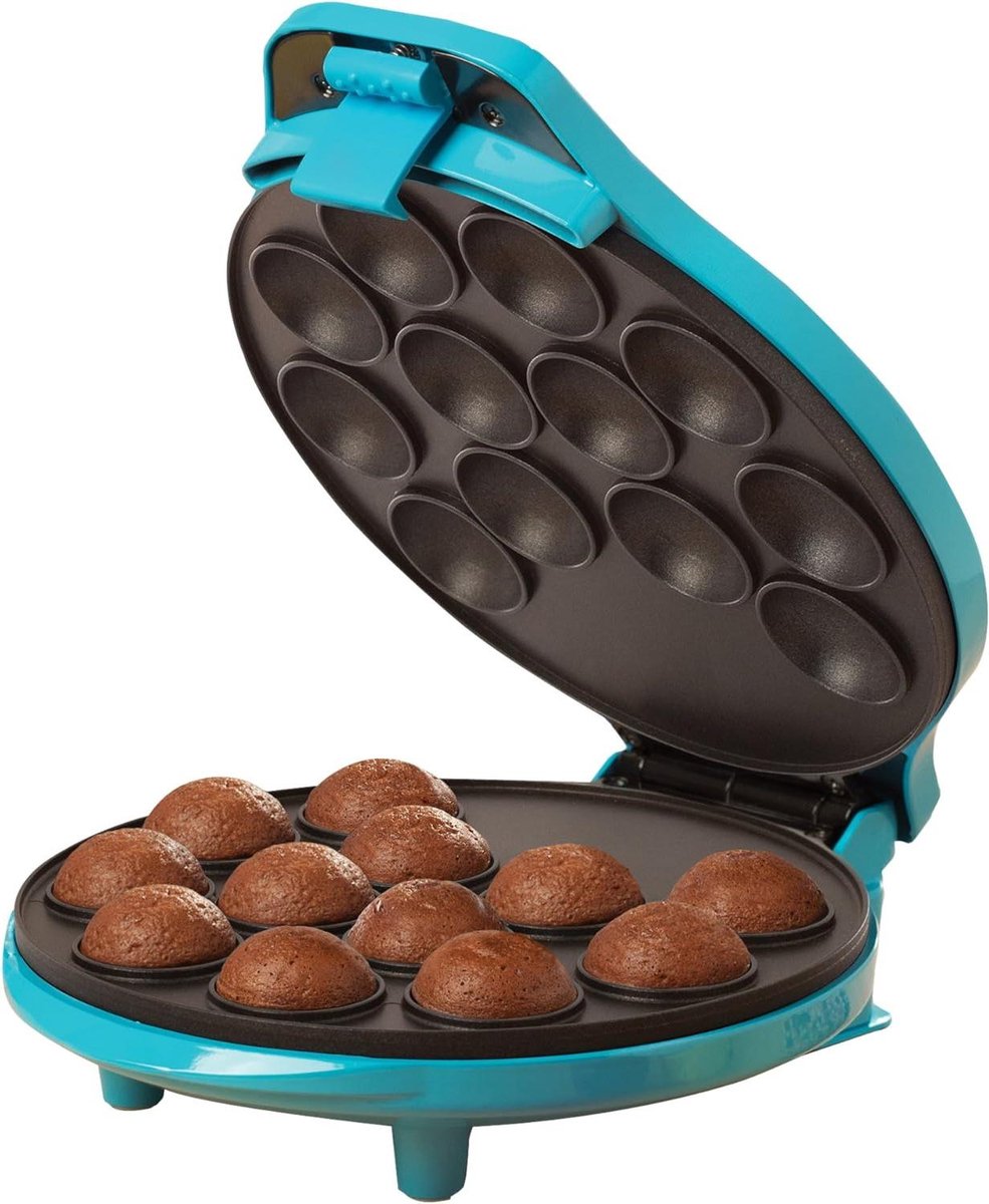 Apparaat voor Cake Pops - Donut Maker - Snelle Gebakjes Maken - Antikleefcoating - 1000 Watt - Turkoois
