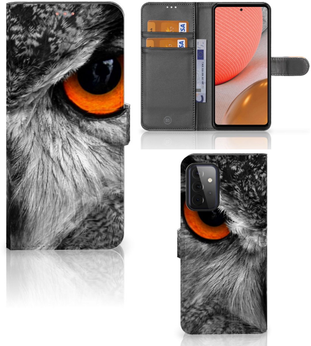 Samsung Galaxy A72 Telefoonhoesje met Pasjes Uil