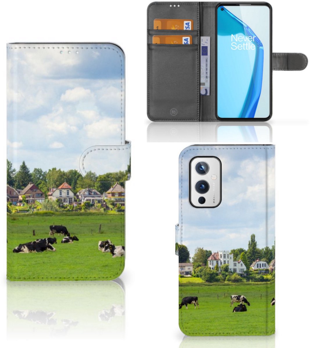 OnePlus 9 Telefoonhoesje met Pasjes Koeien