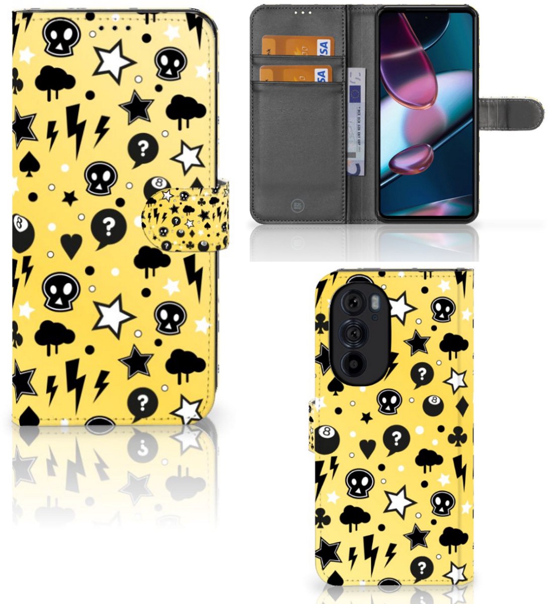 Telefoonhoesje met Naam Motorola Edge 30 Pro Punk Geel