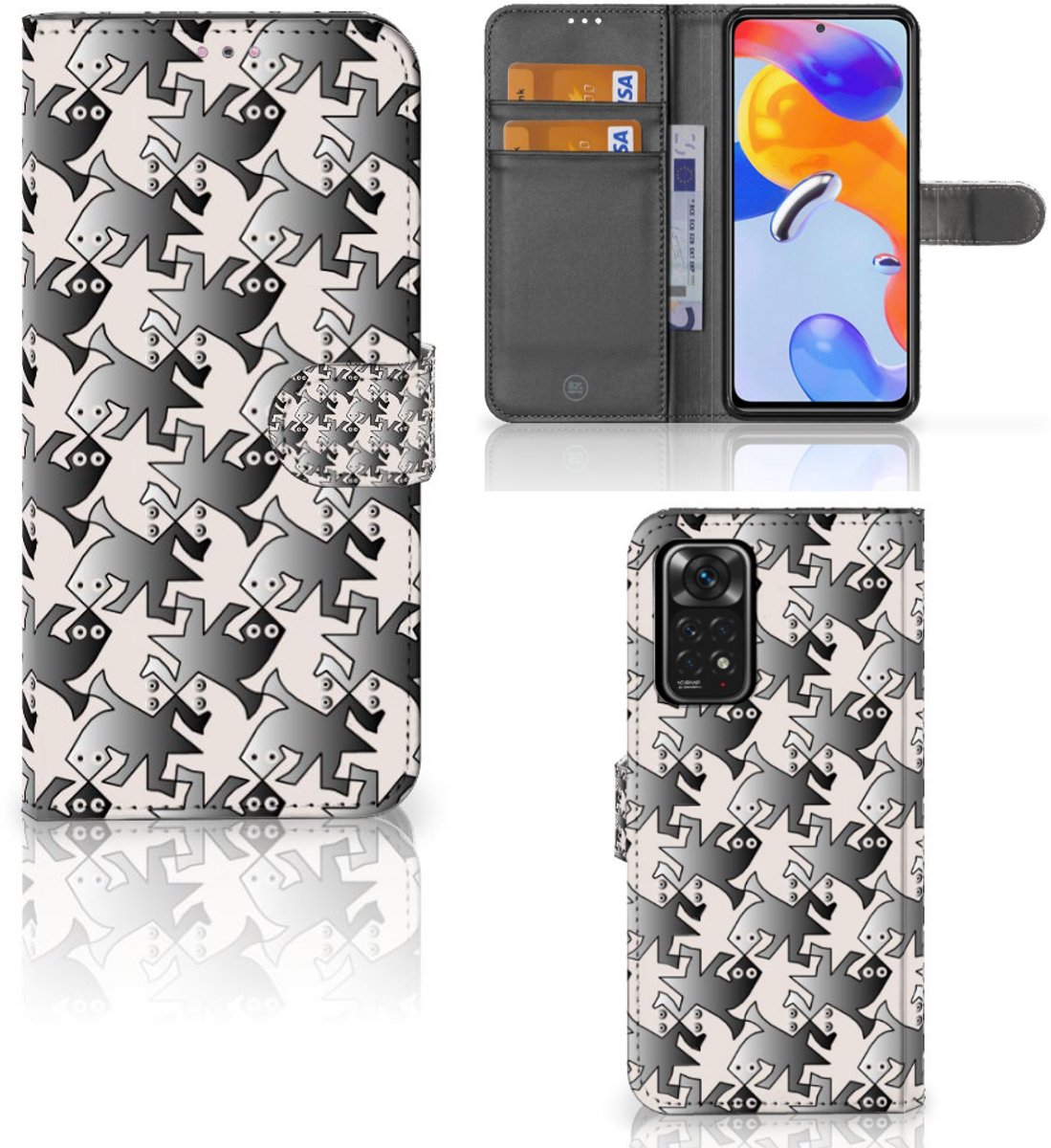 Xiaomi Redmi Note 11 Pro 5G/4G Telefoonhoesje met Pasjes Salamander Grey